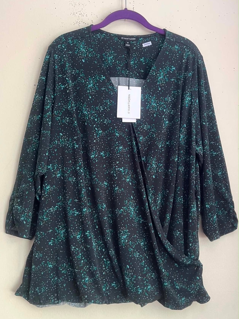 41 Hawthorn Black Tunic with Teal Speckle